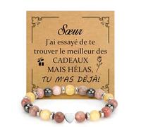 Cadeau Soeur Original Cadeau Saint Valentin Bracelet Soeur Pierre Naturelle Cadeau pour Ma Soeur Sa Sœur Soeur de Coeur Cadeau Grande Soeur Petite Soeur Cadeaux Soeur Belle Soeur Noel Anniversaire