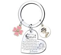Cadeau Soeur Porte-clés pour Sœur, Cadeau Sentimental pour Ta Sœur ou Meilleure Amie, Cadeau pour Sœur avec Message sur Lien Fraternel, Idée Originale pour Anniversaire Distance,Cadeaux Soeur Noel (3)