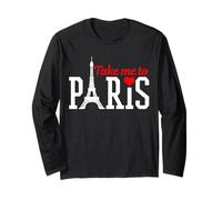 Cadeau Souvenir de la Tour Eiffel avec Inscription « Take Me to Paris » Manche Longue
