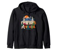 Cadeau Souvenir de Voyage Arequipa Pérou dessiné à la Main Sweat à Capuche