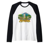 Cadeau Souvenir de Voyage Arusha Tanzanie dessiné à la Main Manche Raglan