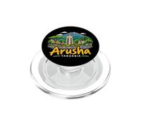 Cadeau Souvenir de Voyage Arusha Tanzanie dessiné à la Main PopSockets PopGrip pour MagSafe