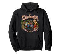Cadeau Souvenir de Voyage au Cambodge dessiné à la Main Sweat à Capuche