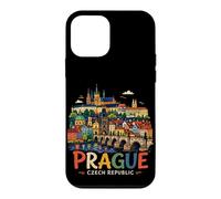 Cadeau Souvenir de Voyage dessiné à la Main Prague République tchèque Coque pour iPhone 12 Mini