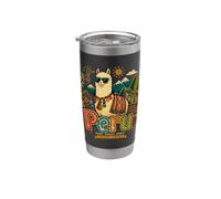 Cadeau souvenir de voyage du Pérou dessiné à la main Gobelet isotherme en acier inoxydable double paroi