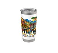Cadeau souvenir de voyage Hoi An Vietnam dessiné à la main Gobelet isotherme en acier inoxydable double paroi