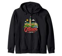 Cadeau Souvenir de Voyage Ottawa Canada dessiné à la Main Sweat à Capuche