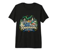 Cadeau Souvenir de Voyage Rovaniemi Finlande dessiné à la Main T-Shirt Haut de Gamme