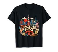 Cadeau Souvenir de Voyage Tokyo Japon dessiné à la Main T-Shirt