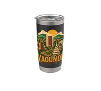 Cadeau souvenir de voyage vintage Yaounde Cameroun Gobelet isotherme en acier inoxydable double paroi