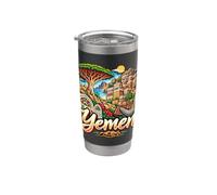 Cadeau souvenir de voyage Yémen dessiné à la main Gobelet isotherme en acier inoxydable double paroi