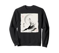 Cadeau Spirituel Zen Vintage Renard et Lune Japonais Kitsune Sweatshirt
