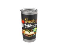 Cadeau SUPER Maîtresse d'École fin d'Année Drole Enseignante Gobelet isotherme en acier inoxydable double paroi