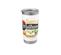 Cadeau SUPER Maîtresse d'École fin d'Année Drole Enseignante Gobelet isotherme en acier inoxydable double paroi