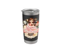 Cadeau SUPER Maîtresse d'École fin d'Année Enseignante Drole Gobelet isotherme en acier inoxydable double paroi