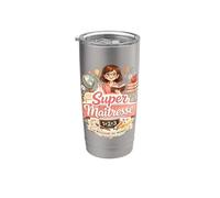 Cadeau SUPER Maîtresse d'École fin d'Année Enseignante Drole Gobelet isotherme en acier inoxydable double paroi