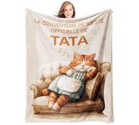 Cadeau Tata, Cadeau Tante Anniversaire - Adorable Plaid Couverture Chat