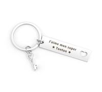 Cadeau Tonton Noel,Cadeau Pour Tonton Porte-Clés,Cadeaux Tonton Anniversaire,Cadeaux Fete Des Peres,St Valentin Homme,Merci De M'avoir Aide À Grandir Creche