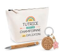Cadeau Tutrice Explication | Coffret Trousse, Stylo & Porte-clés Remerciement Femme