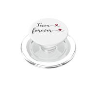 Cadeau typographique Manuscrit en Forme de cœur avec Inscription Team Forever PopSockets PopGrip pour MagSafe