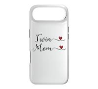 Cadeau typographique Manuscrit en Forme de cœur avec Inscription «Twin Mom Coque pour iPhone Air