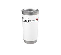 Cadeau typographique manuscrit en forme de cœur calme Gobelet isotherme en acier inoxydable double paroi