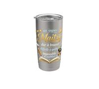 Cadeau un Super Maître d'École fin d'Année Enseignant Humour Gobelet isotherme en acier inoxydable double paroi