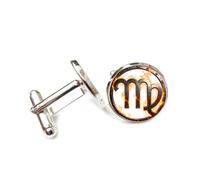 Cadeau Unique En Métal Lourd, Symbole De La Vierge, Avec Boucle De Manchette Personnalisée, IdéalPour Un Ami Ou Un Comptable. Inspiré Des Douze Signes Du Zodiaque Vierge. Accessoire De Chemise Pa