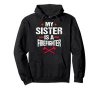 Cadeau Vintage My Sister is Firefighter Red Line Brother Sweat à Capuche