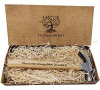 Cadeau vraiment spécial pour les papas - Marteau gravé : « Merci de m'avoir aidé à construire ma vie » et « Quand il s'agit d'être père, tu as réussi ! »