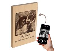 Cadeauki Tableau Personnalisé pour Maman Enceinte - Échographie Ultrasonore en Bois - Cadeau Photo Gravure - Amour au Premier Regard (6)