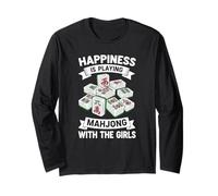 Cadeaux amusants de Mahjong Cool Happiness Is Playing Mahjong Girls Manche Longue