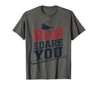 Cadeaux Amusants pour Fans de Joueur de Baseball Run I Dare You T-Shirt
