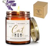 Cadeaux Anniversaire Maman, Bougies parfumées en verre de 9 oz pour amoureuses de chats, Cadeaux pour Femme, Copine, Maman, Sœur, Fille