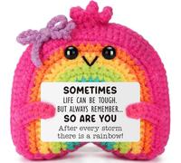 Cadeaux arc-en-ciel inspirants pour femmes et hommes, crochet émotionnel positif fait à la main pour amis, collègues, adolescents, étudiants, cadeau de rétablissement, décoration de Noël