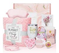 Cadeaux Bien-Être pour Femme - Coffret Rétablissement et Détente Spa avec Couverture, Anniversaire, Fête des Mères, Pour Épouse, Maman, Sœur, Amie - Rose
