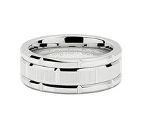 Cadeaux Bijoux Anneaux Wedding Brick Pattern Rhodium Plated Size Accessoires Menottes Anneaux (A, B)