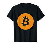 Cadeaux Bitcoin Hommes Femmes Crypto Traders - T-Shirt Noir Unisex - Coupe Classique - Manche à Double Couture - Logo BTC Grunge Monnaie Crypto Blockchain Miner Bitcoin