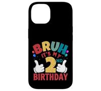 Cadeaux Bruh It's My 2nd Birthday pour garçons et Filles de 2 Ans Coque pour iPhone 14