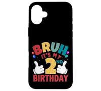 Cadeaux Bruh It's My 2nd Birthday pour garçons et Filles de 2 Ans Coque pour iPhone 16 Plus