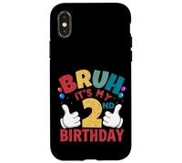 Cadeaux Bruh It's My 2nd Birthday pour garçons et Filles de 2 Ans Coque pour iPhone X/XS