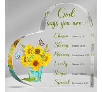 Cadeaux chrétiens en acrylique pour femme, cadeaux inspirants avec verset de la Bible, prières religieuses, cadeau pour femme, homme, ami, maman, cadeau de Saint-Valentin ou d'anniversaire