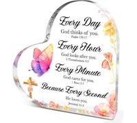 Cadeaux chrétiens pour femmes et filles, cadeaux spirituels religieux pour collègues, amies, verset de la Bible « Every Day God Thinks Of You », plaque décorative en acrylique en forme de papillon