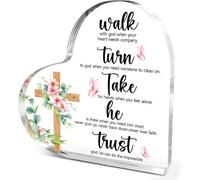 Cadeaux chrétiens pour femmes et filles, cadeaux spirituels religieux pour collègues de travail, amies, citation de verset de la Bible Trust God He Can Do the Impossible Plaque décorative en acrylique