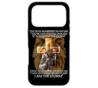 Cadeaux chrétiens The Devil Whispered in My Ear I Am The Storm Coque pour iPhone 17 Pro