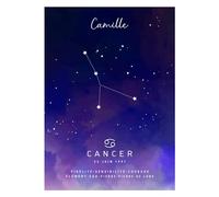 CADEAUX.COM - Affiche Personnalisée Signe Astrologique Cancer - Décoration Murale - Idée Cadeau Femme - Idée Cadeau Homme - Affiche Murale - Cadeau Original - Cadre en Bois Noir