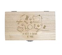 CADEAUX.COM - Boîte à couture gravée En Bois - Message À Personnaliser - Idée Cadeau De Noël Personnalisé - Cadeau Noel Pas Cher - Couture Accessoires - Cadeau Noel