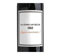 CADEAUX.COM - Bouteille De Vin Rouge Message Générique Année 1960 Personnalisé Montagne Saint-Emilion - Cadeau Personnalisable - Cadeau Anniversaire - Cadeau Homme et Femme - Cadeau Année