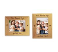CADEAUX.COM - Cadre Photo en Bois gravé - Grand-Père - Cadeau Souvenirs - Fête des Grands-Pères - Cadeau Papy - Cadre à Offrir Souvenirs d'Enfance - Format Portrait