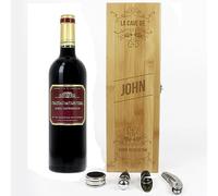 CADEAUX.COM - Coffret Sommelier Personnalisé - 4 Accessoires Sommelier - Tire Bouchon - Bouchon Verseur - Bouchon Stop Goutte - Idée Cadeau Personnalisé Avec Prénom Et Message